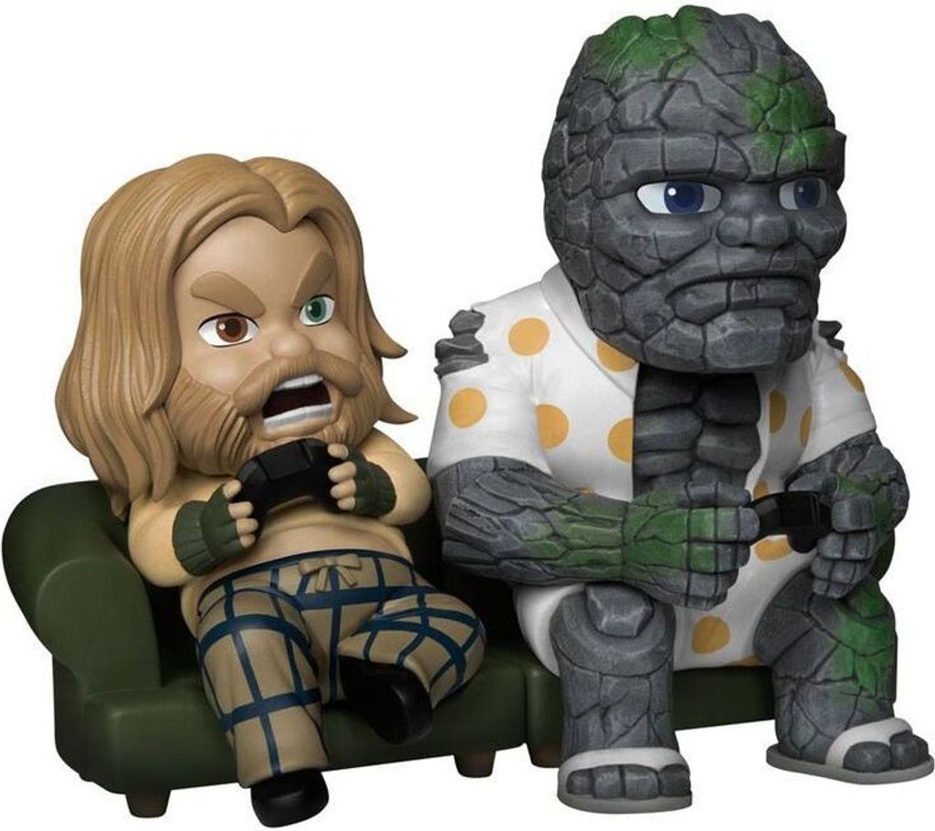 Beast Kingdom Toys - Avengers: Endgame Mini Egg Attack Figur Bro Thor & Korg Game Time 8 cm