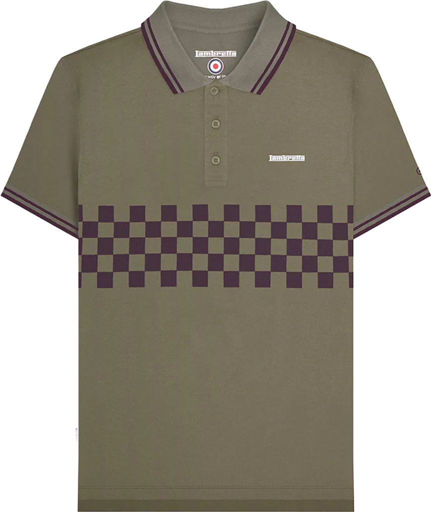 Lambretta - "SS25" Poloshirt Mit kontrastfarbenen Streifen für Herren LB236 (XL) (Schwarz/Gold)