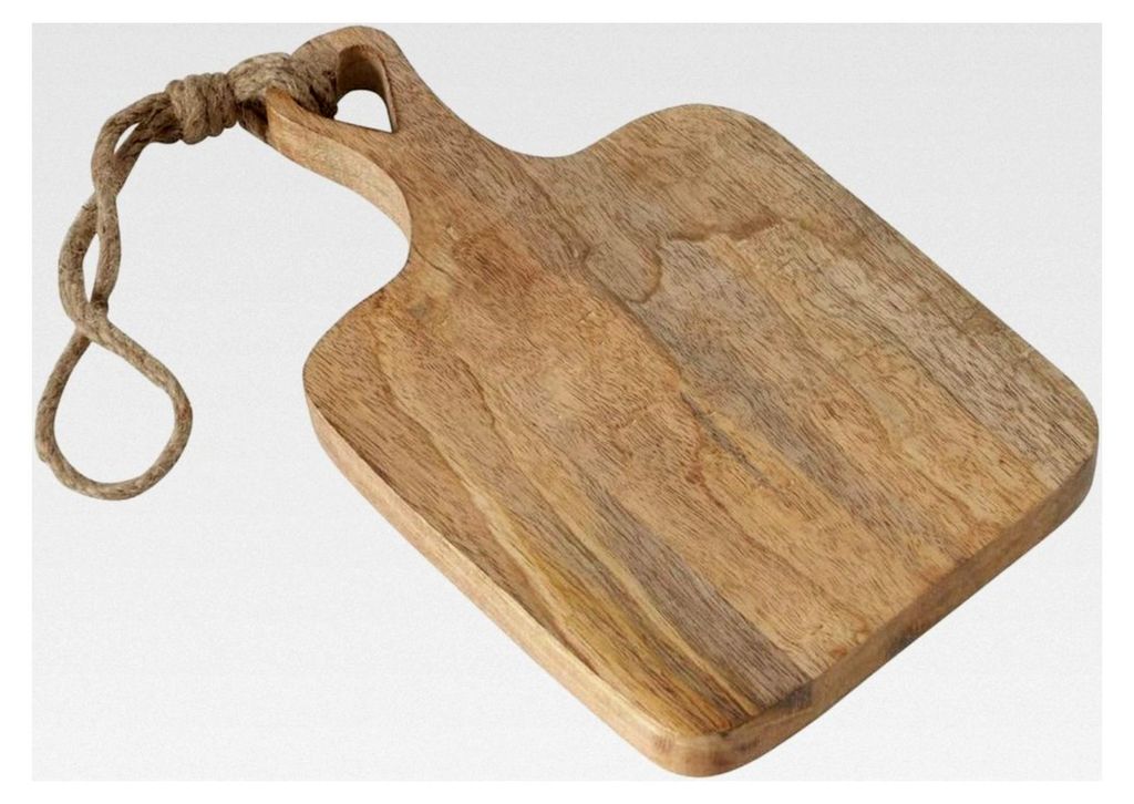 Schneidbrett Lela aus Mango-Holz mit Herzausschnitt im Griff, 30x19x2 cm