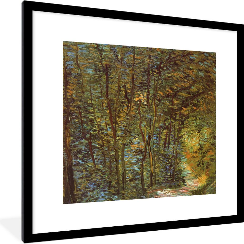 MuchoWow Gerahmtes Poster In den Wäldern - Vincent van Gogh 40x40 cm - Poster mit Schwarzem Bilderrahmen Wandposter Rahmen Foto Bilder - Poster ...