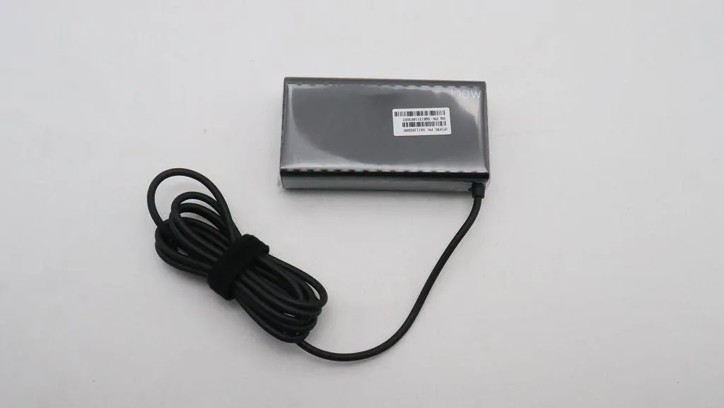 Chargeur USB-C 100W Lenovo avec câble 3 broches noir, bloc d'alimentation
