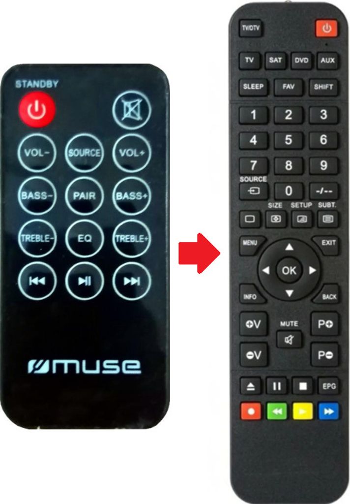 Ersatz Fernbedienung Muse M-1520SBT