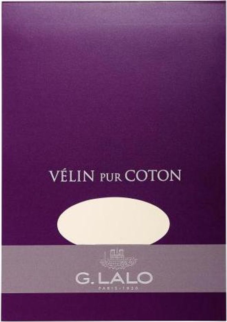 G.Lalo 5x Block Vélin pur Coton 50% Hadern A5, 40 Blatt, 125g Creme 11000L