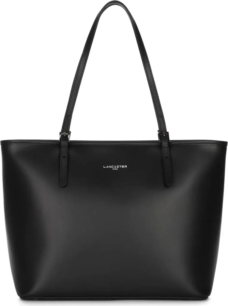 Lancaster Sac cabas épaule Zippée L Smooth Noir - Cuir de Vachette
