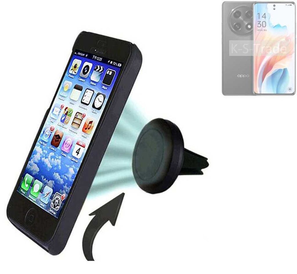 K-S-Trade Kompatibel mit Oppo A2 Pro Auto Handy Halterung KFZ Halter Lüftungsgitterhalterung Air Vent mount Smartphone Halter