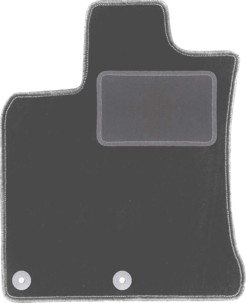 Fahrerfußmatte Velours graphit passend für Nissan Qashqai I J10 (2006-2013, Crossover) – mit Befestigungen – passgenau