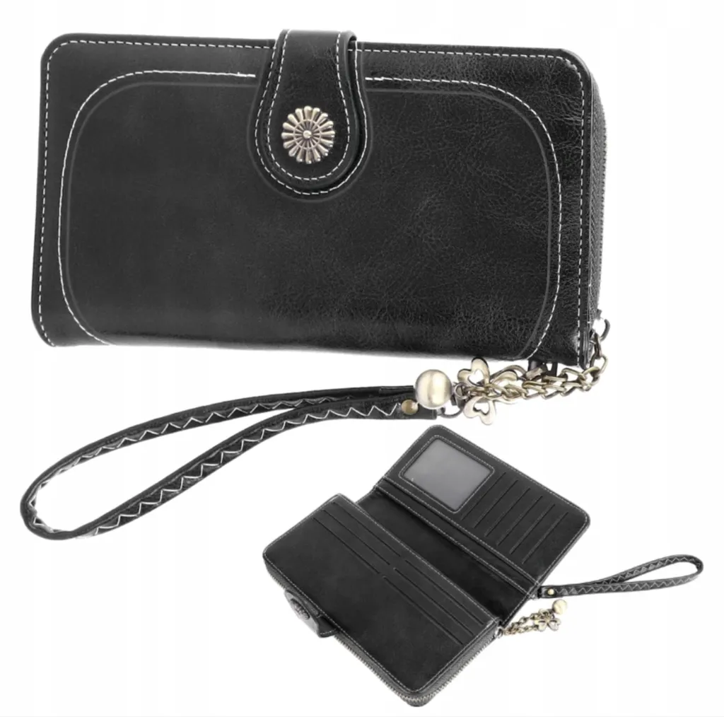 Portafoglio Donna Grande Ecopelle Nero | Business Organizer 19cm - 10