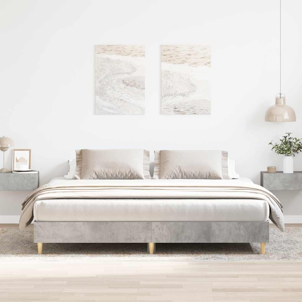 Maison Exclusive - Bettgestell ohne Matratze Betongrau 180x200 cm Holzwerkstoff