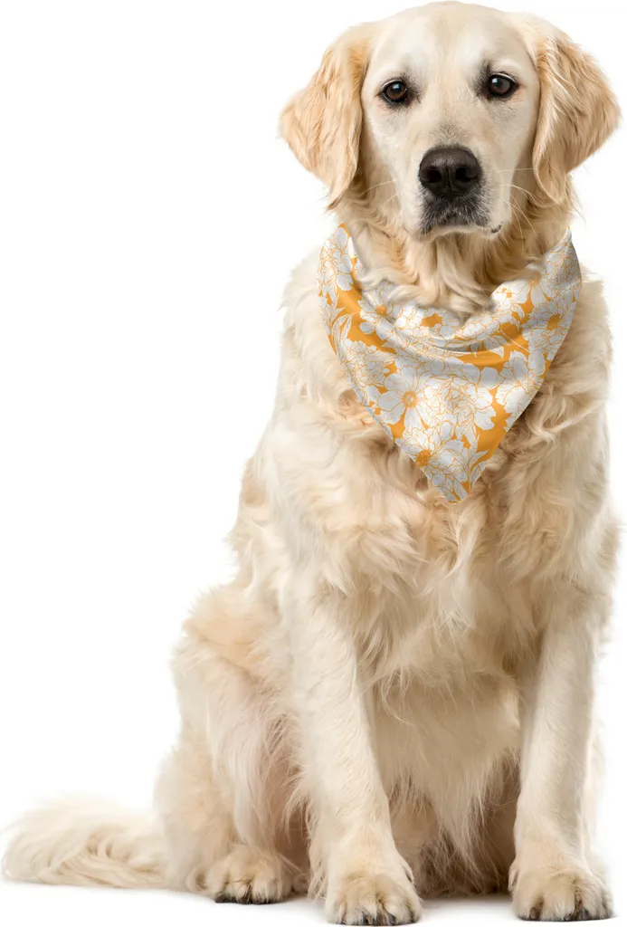 Bandana Cani 40x40 ABAKUHAUS Fiori Arancio - Resistente e Lavabile