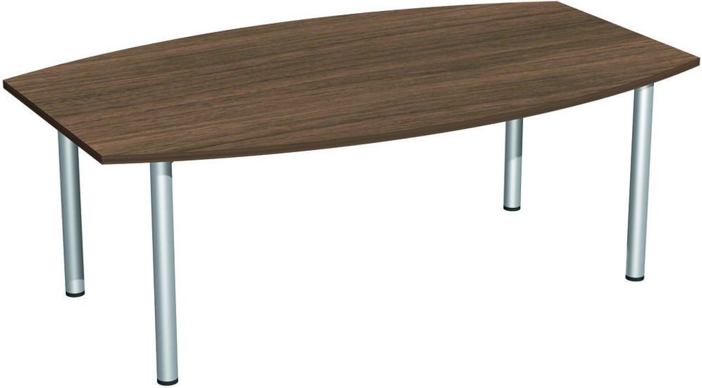 Geramöbel Konferenztisch faßförmig 2000x800/1200x720mm Nußb