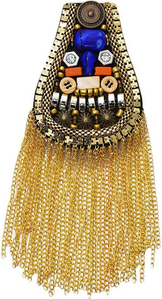 Schulter Epaulet Knöpfe Nieten Kette Quasten Handgemachte DIY Kleidung Dekor Männer Frauen Schulter Bord Abzeichen Brosche Business Anzug Zubehö...