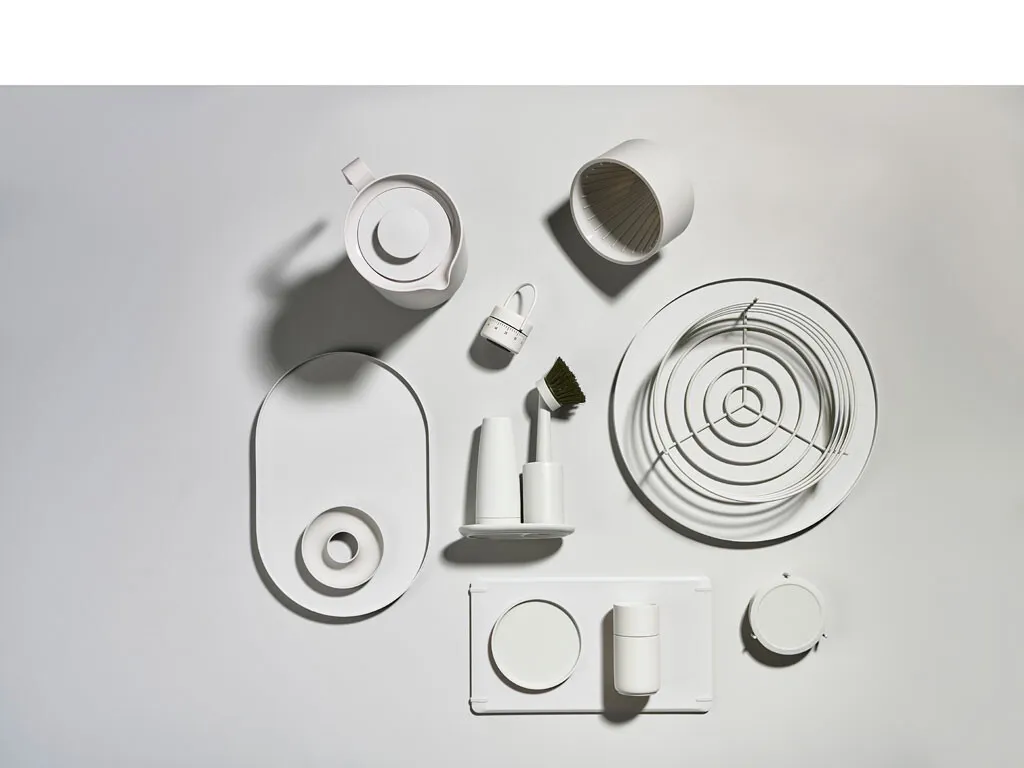 Punkt. AC01 Sveglia Analogica Design da Comodino, Orologio da Tavolo