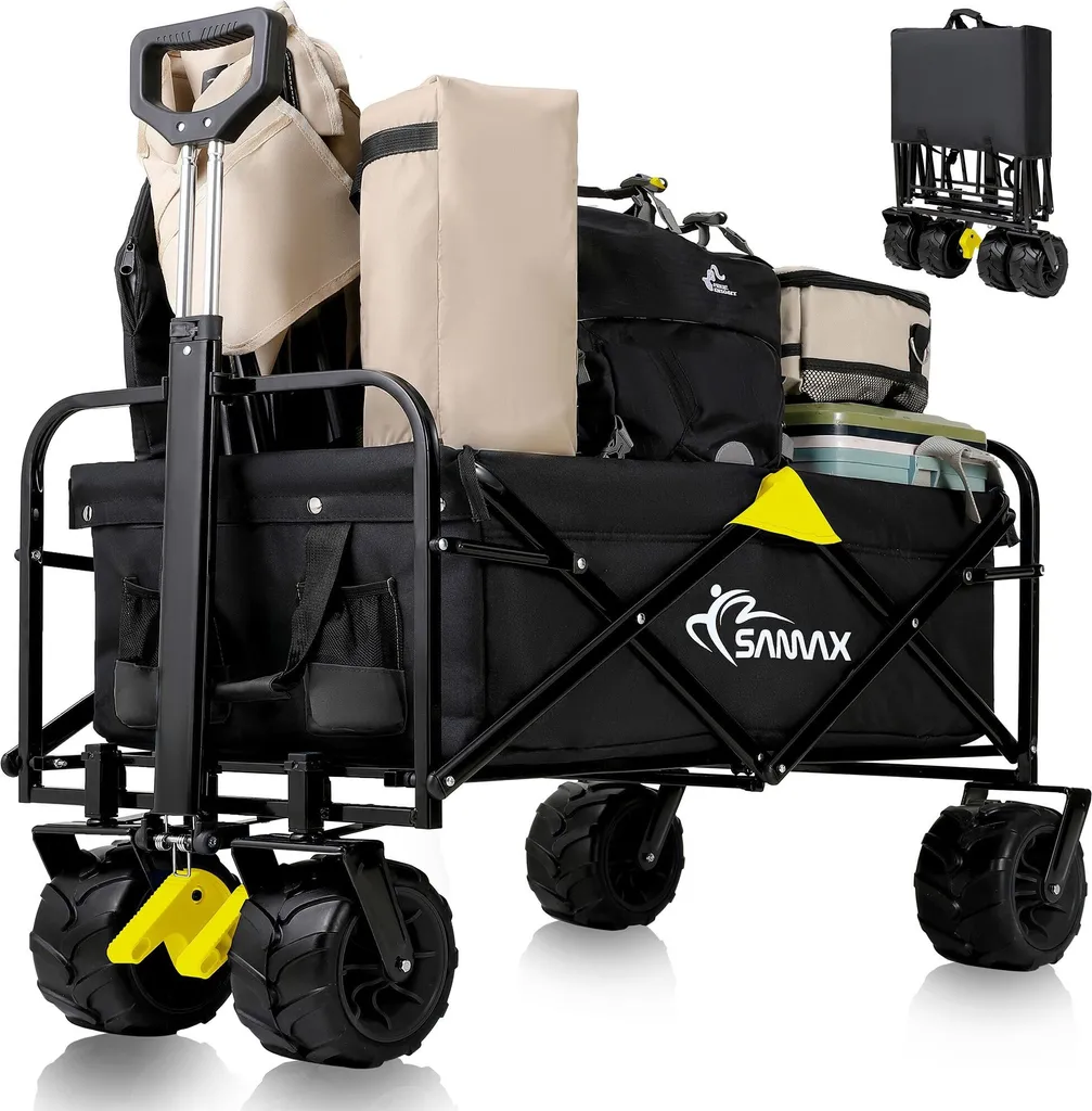 Carrello SAMAX Offroad Nero Giallo - Trasporto Piante e Attrezzi 200kg