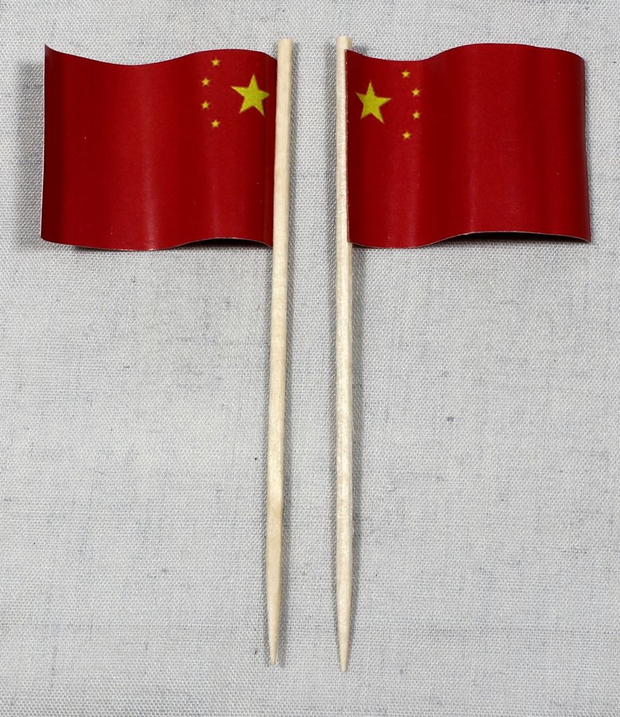 Party-Picker Flagge China Papierfähnchen in Spitzenqualität 25 Stück Beutel