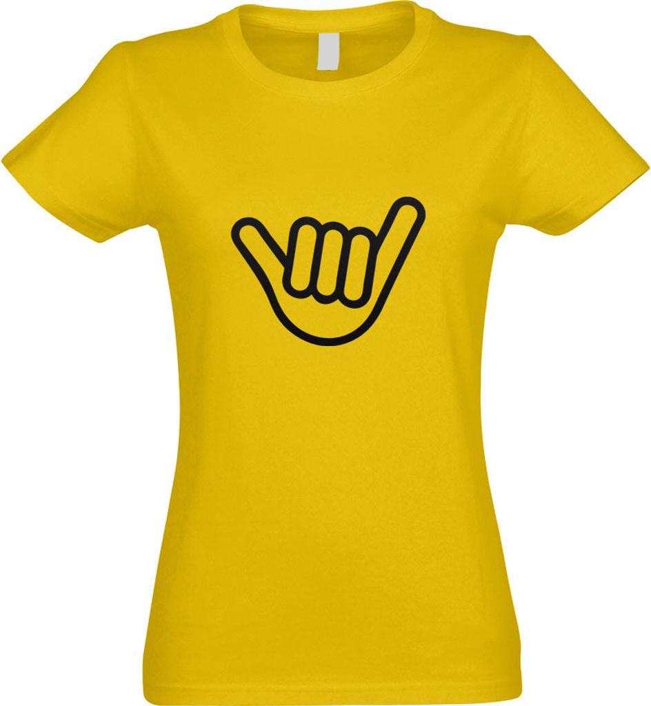 Kiwistar - T-Shirt tailliert - Damen - gelb - Heavy Hand - mit Motiv Bedruckt - Funshirt Design - Sport - Freizeit - Damen - M
