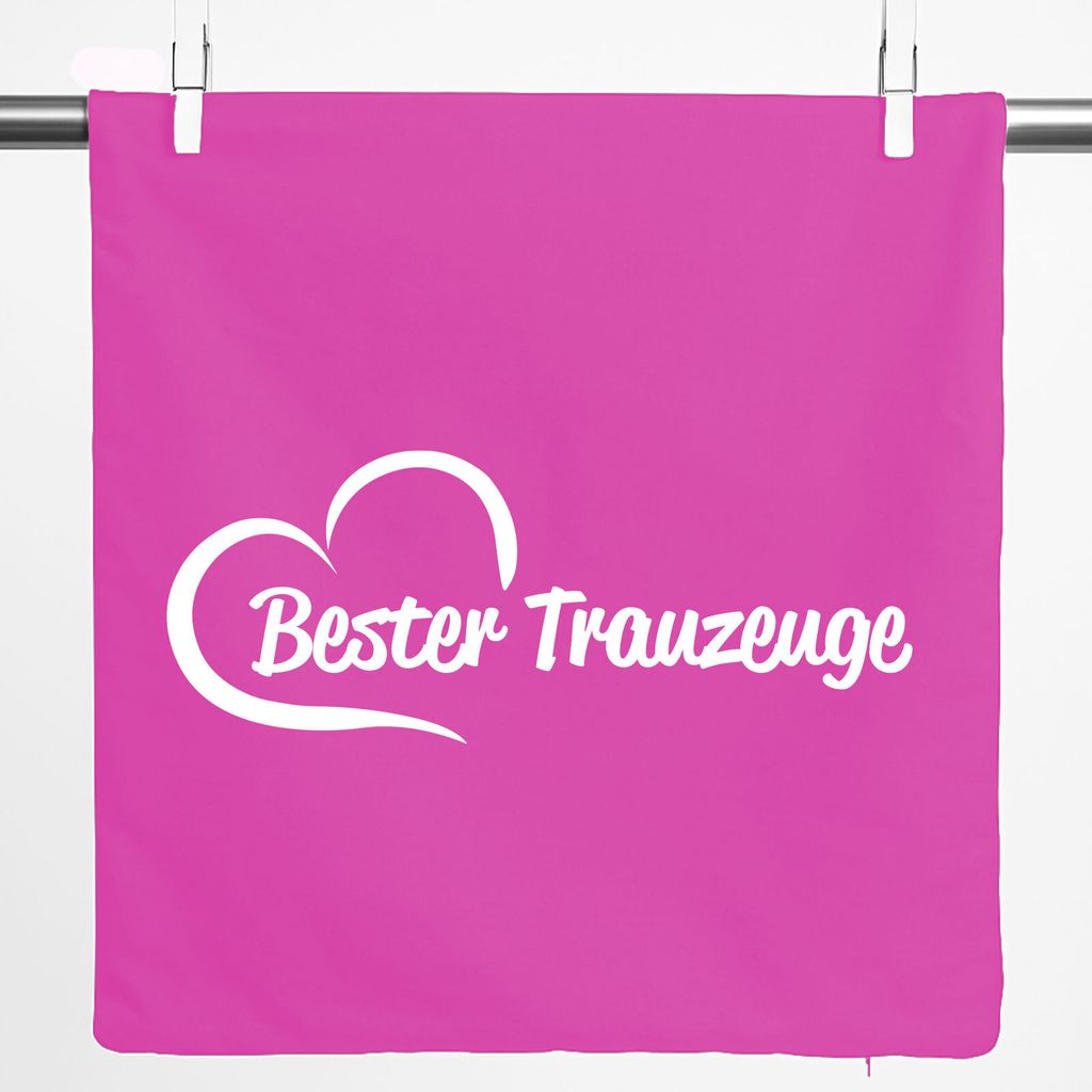 Huuraa Kissenbezug Bester Trauzeuge Herz 40x40cm Fuchsia Baumwolle Dekokissenbezug Geschenkidee