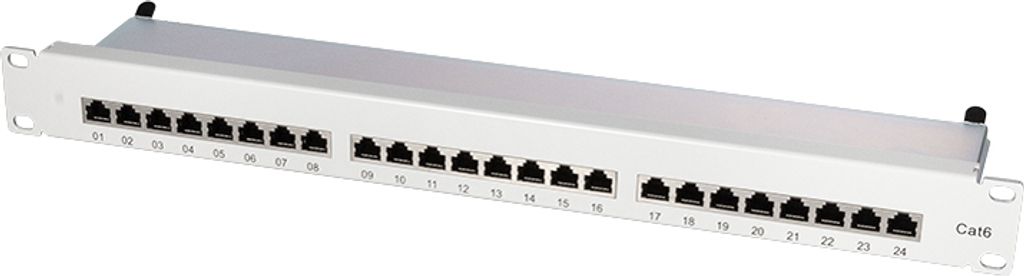 LogiLink 19" Patch Panel Kat. 6 geschirmt 24 Port 1 HE