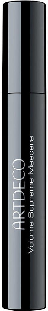 A black mascara tube with white text.