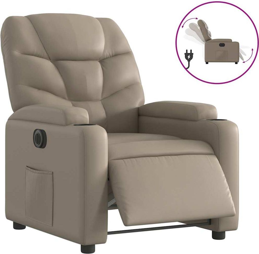 vidaXL Relaxsessel Elektrisch Cappuccino-Braun Kunstleder