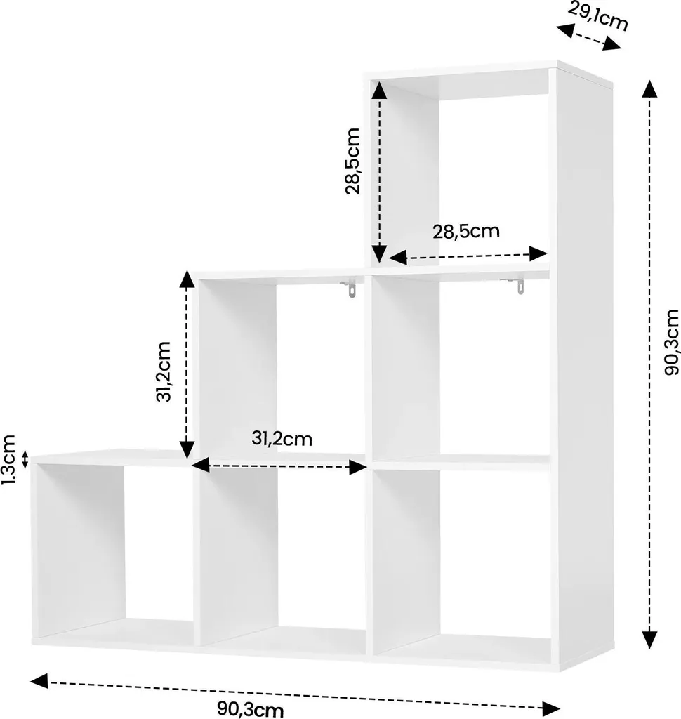 Optimisez votre espace avec cette étagère 6 compartiments blanc 90cm - 7