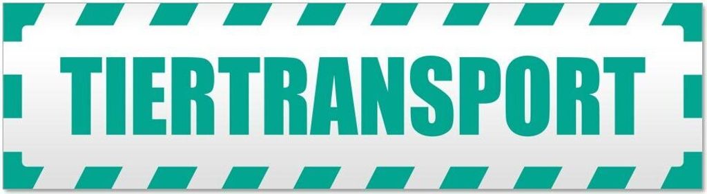 Kiwistar - Autoaufkleber - Türkis - 20 x 5,3 cm - Tiertransport gestreift - Hinweis Aufkleber Sticker für Auto, Kfz, Fahrrad, PKW, LKW