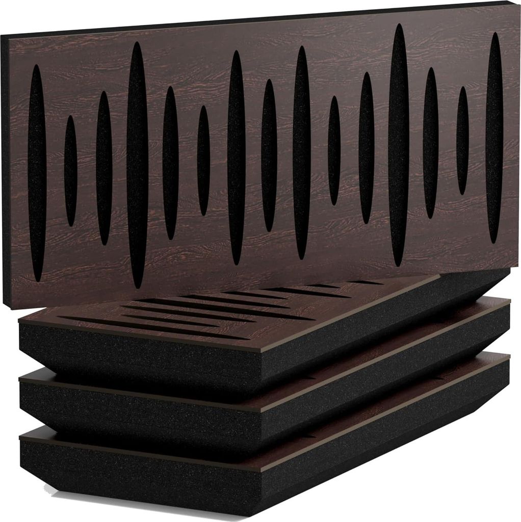 4er-Pack – Schmaler schallabsorbierender Akustik-Diffusionspanel | 25x50cm | Diffusion – Reflexion – Schalldämmung |Dicke – Farbe: [33mm |...