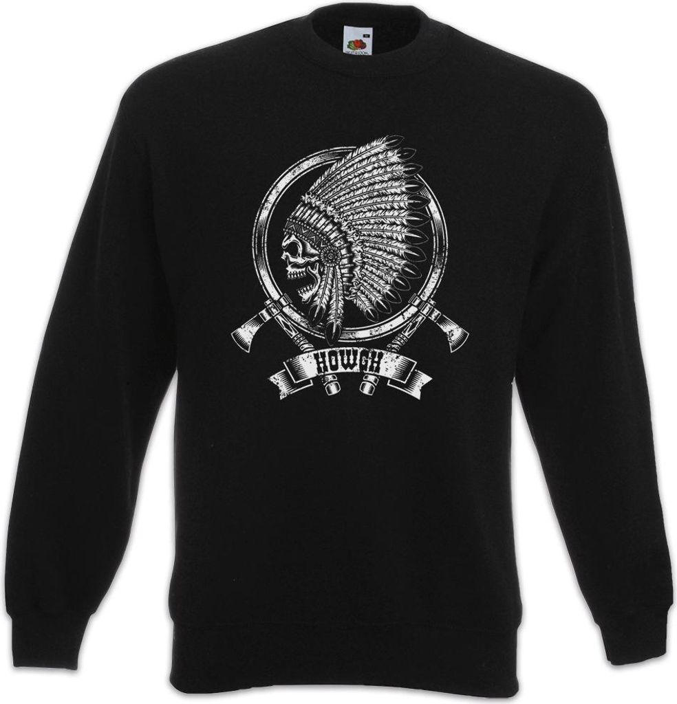 Urban Backwoods Dead Indian Skull Chief, Sweatshirt, Farbe: Schwarz, Größe: L