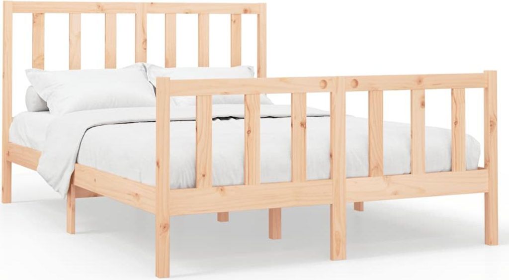 vidaXL Massivholzbett ohne Matratze 140x190 cm Kiefernholz