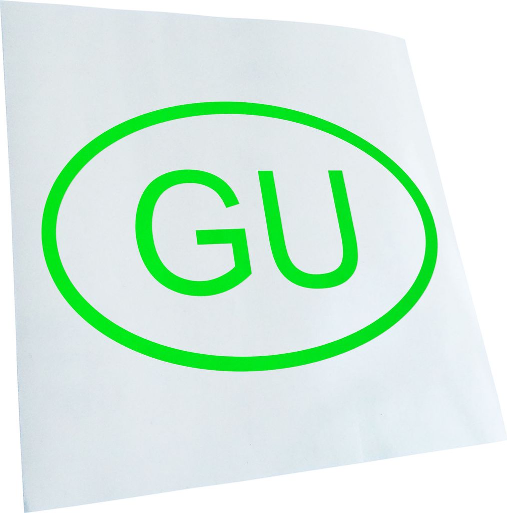 Kiwistar - Autoaufkleber - Guam GU Heckscheibe - Aufkleber für Auto Kfz Fahrrad, LKW, Truck Mofa