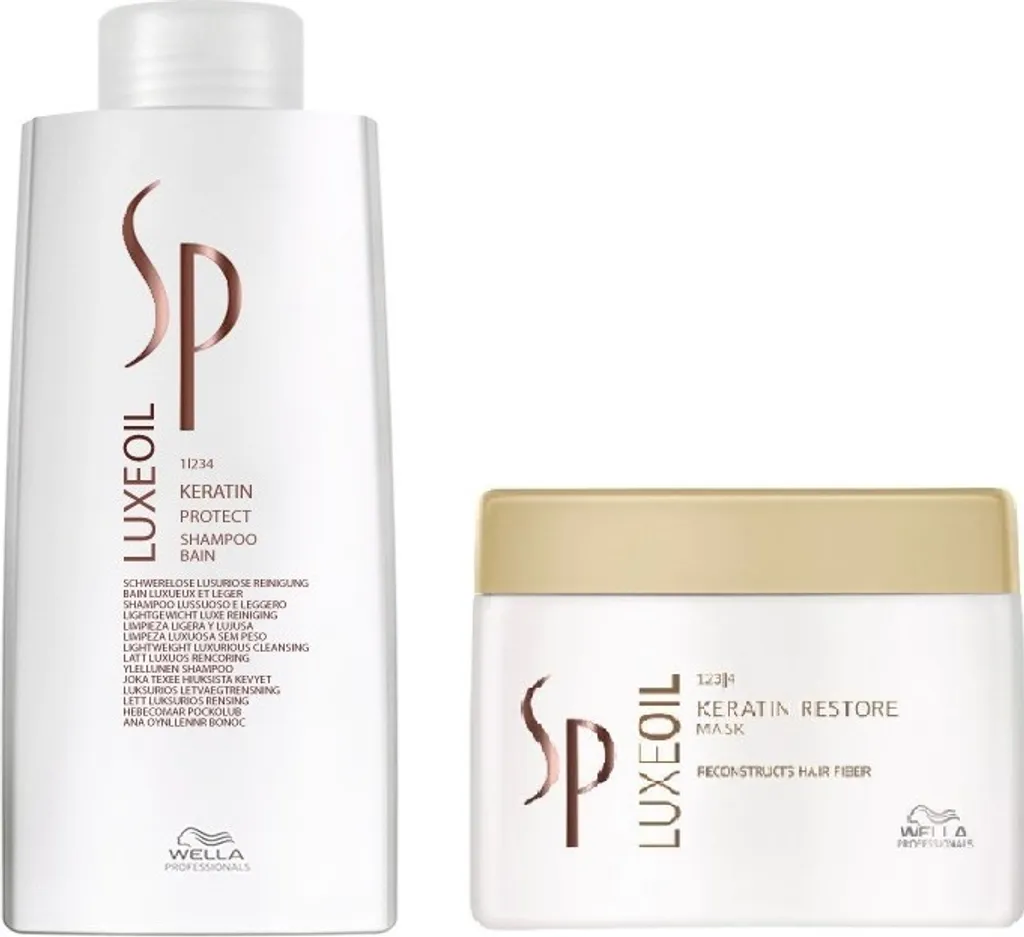 Trattamento Wella SP Luxe Oil Keratin: Shampoo 1L e Maschera 400ml