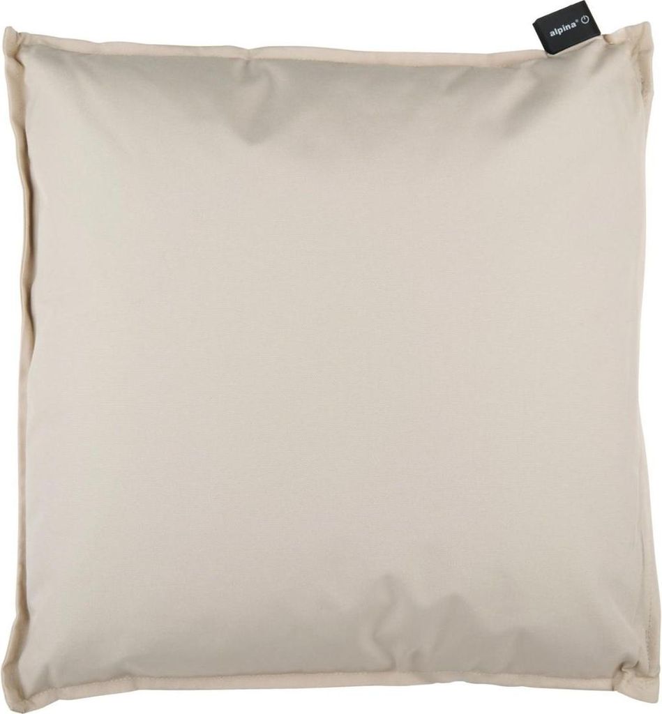 alpina Heizkissen Outdoor - Wärmekissen Elektrisch Mit USB-C Kabel 3m - 3 Temperaturstufen Bis 65°C - Waterproof Oxford Bezug - 40x40 cm - Beige