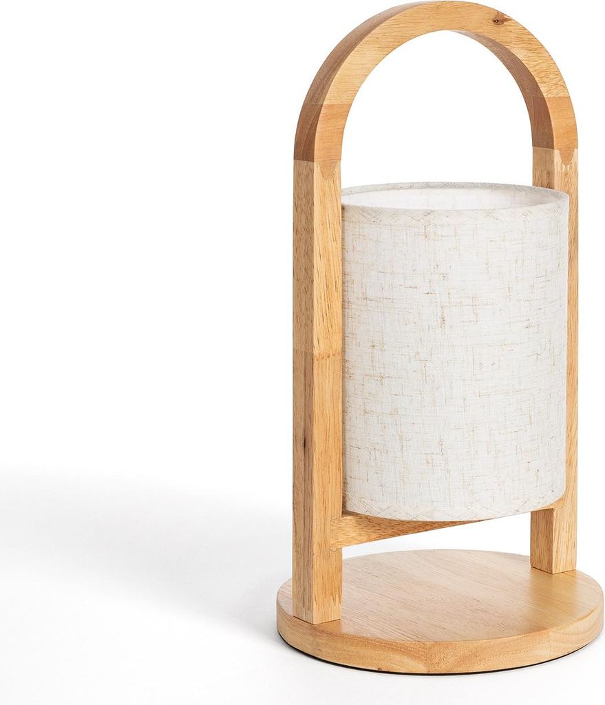LED-Tischlampe 1W Tragbar aus Holz mit wiederaufladbarem USB-Akku Fragosa Natürlich