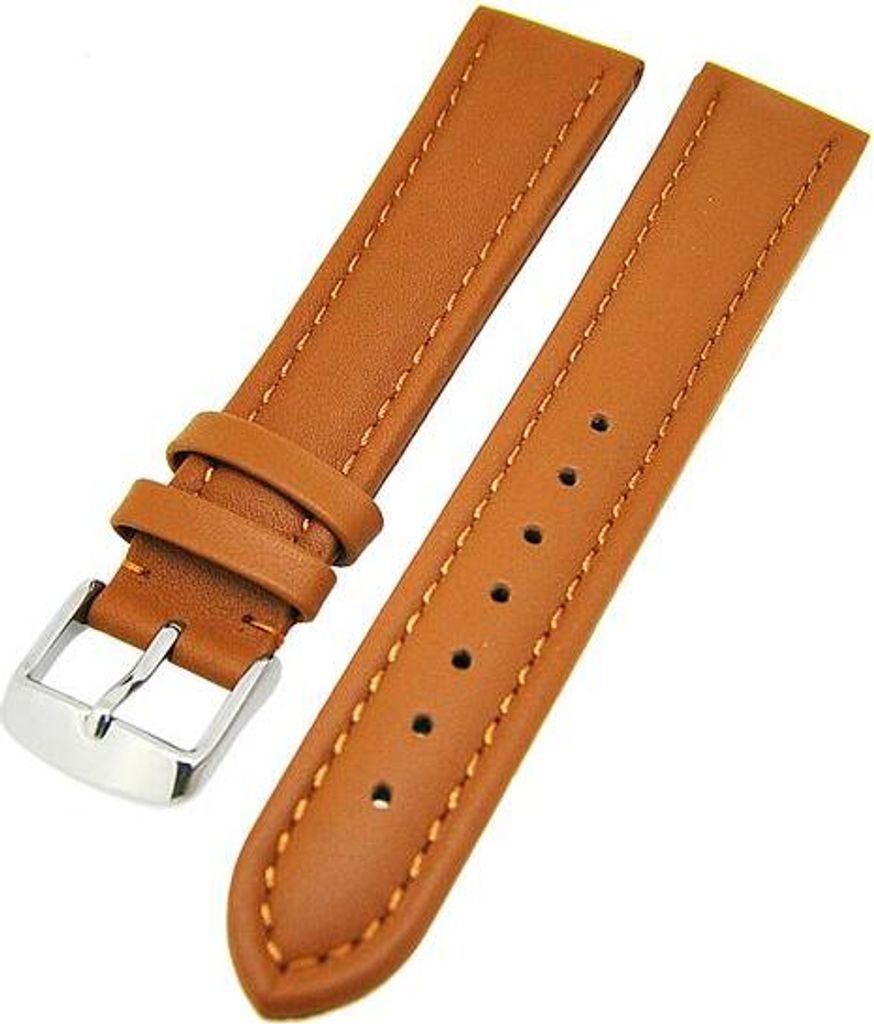 Uhrenarmband Kalbslederband Hellbraun Ton in Ton 16mm seidenmatt NEU