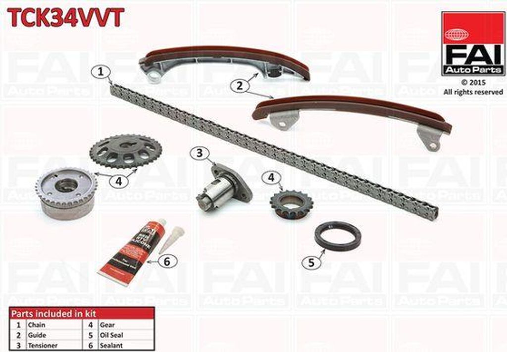 FAI AutoParts TCK34VVT Steuerkettensatz OE A120E6207S kompatibel mit Celica, Corolla, Yaris, Omega