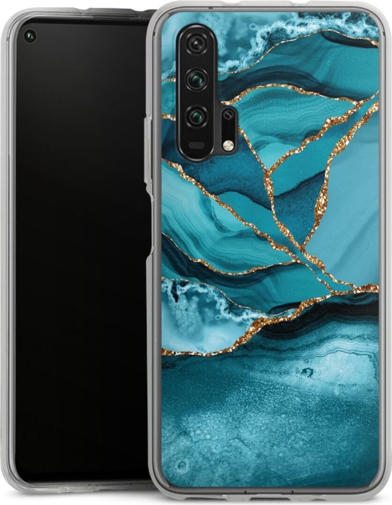 DeinDesign Handyhülle für Huawei Honor 20 Pro Silikon Hülle Case Smartphone Schutzhülle Edelstein Glitzer Look Marmor