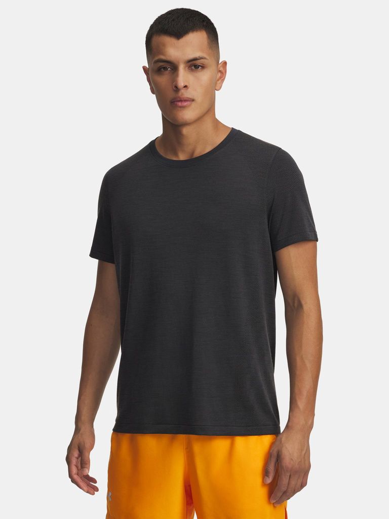Under Armour Herren UA Trail Run Woll-T-Shirt, Kurzarm, Schwarz MD