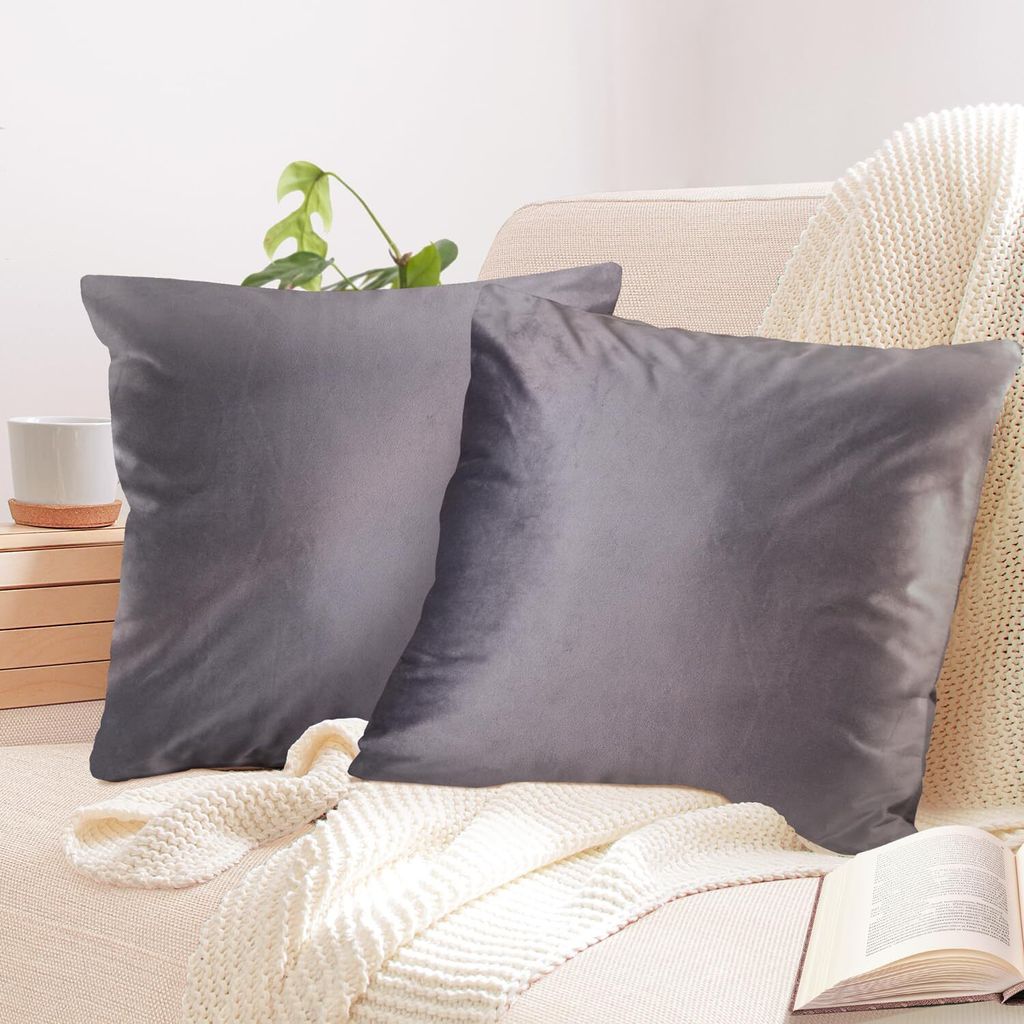 2er Set Kissenbezug 50x50cm, Samt flauschig weich, mit Produktbild 