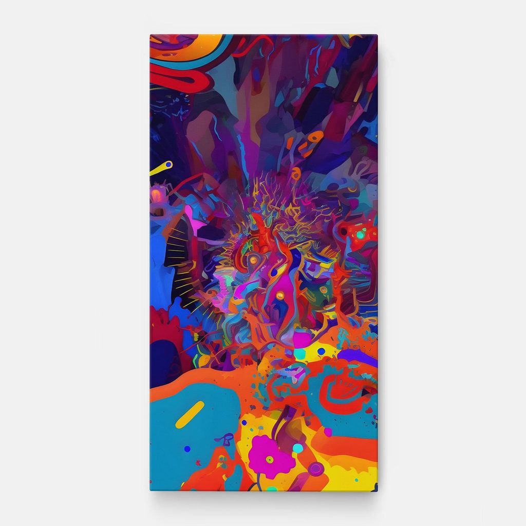 ARTHUB Leinwandbild 40x80 cm, Abstract Color Work | Wohnzimmerdekoration, Hängende Bilder, Wanddekoration, Heimdekoration, Abstrakte, Lebendige ...