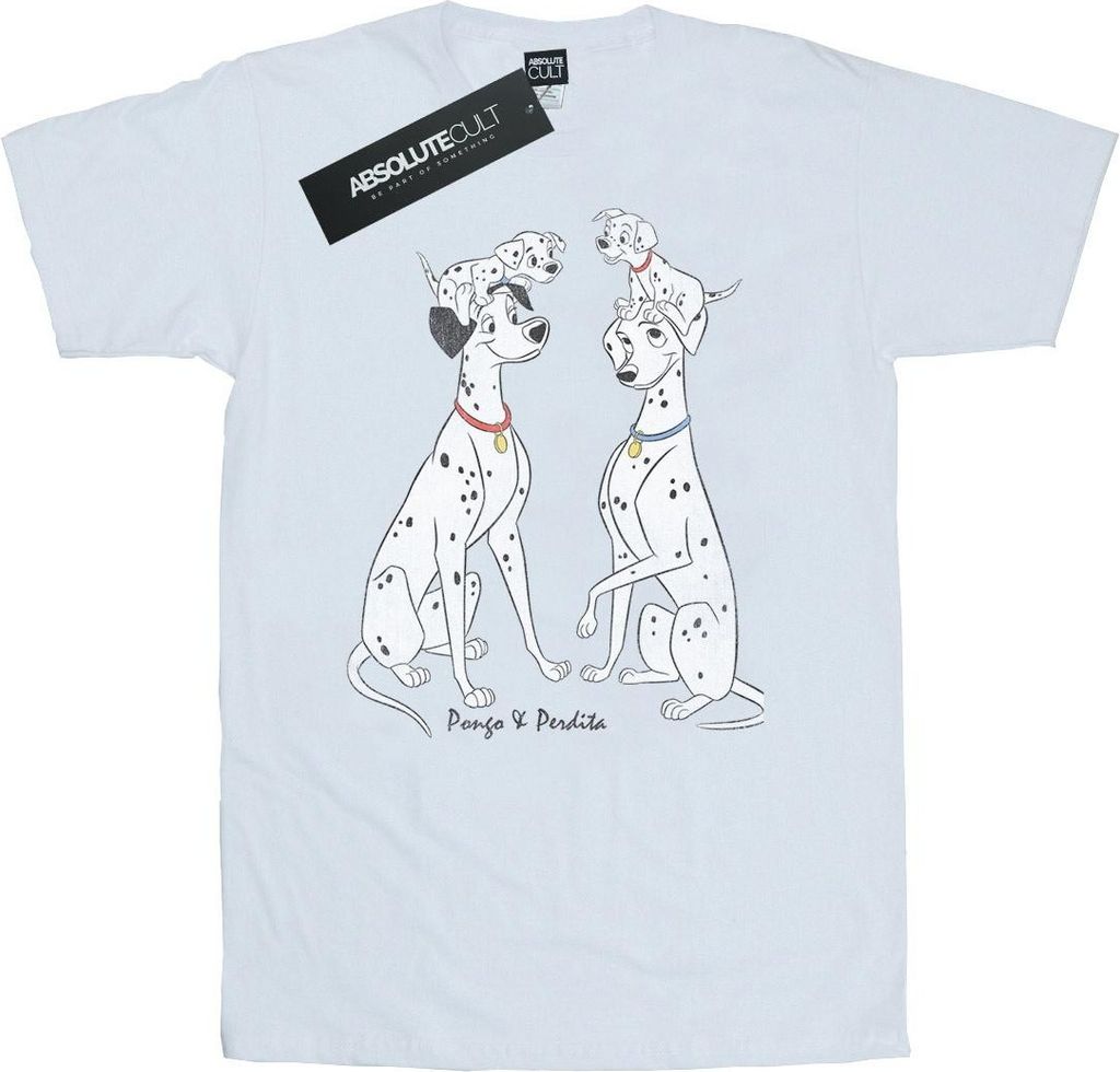 101 Dalmatians - "Pongo And Perdita" T-Shirt für Herren BI1626 (XL) (Weiß)