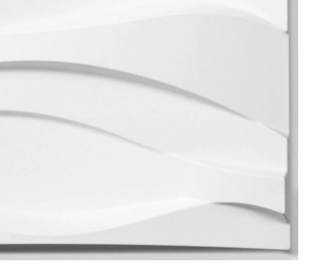 Dalle murale 3D autocollante 50x50 cm - Design Golvend Blanc Mat