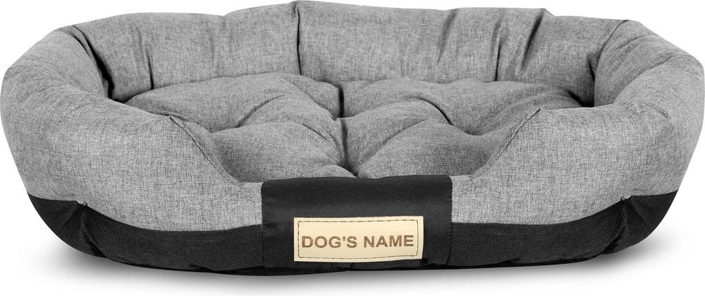 A dog bed is shown against a white background.