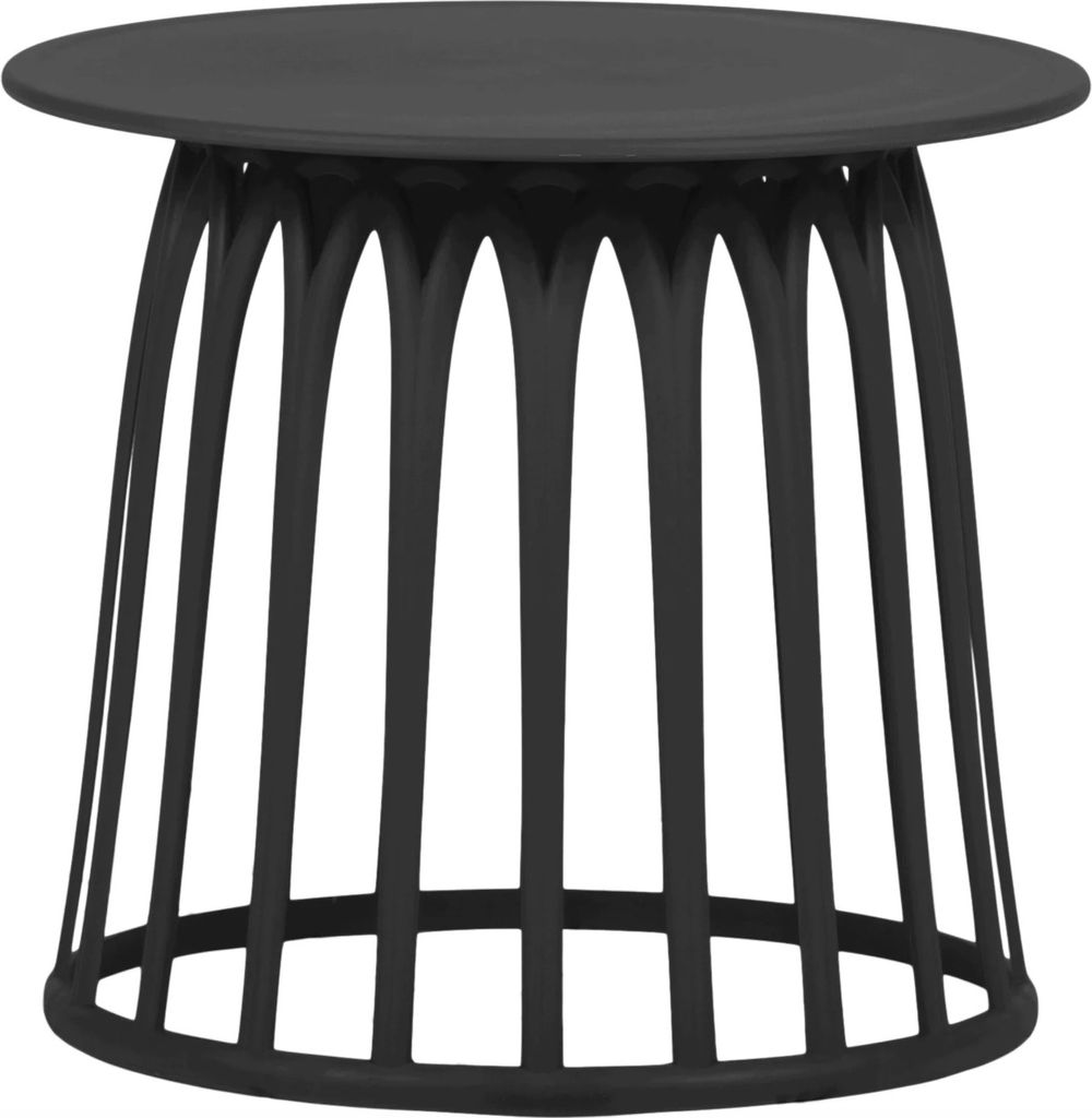 Tarkari Runder Beistelltisch Outdoor – 45 X 45 Cm, Metall, Wasserdicht | Für Garten, Balkon, Terrasse, Schwarz