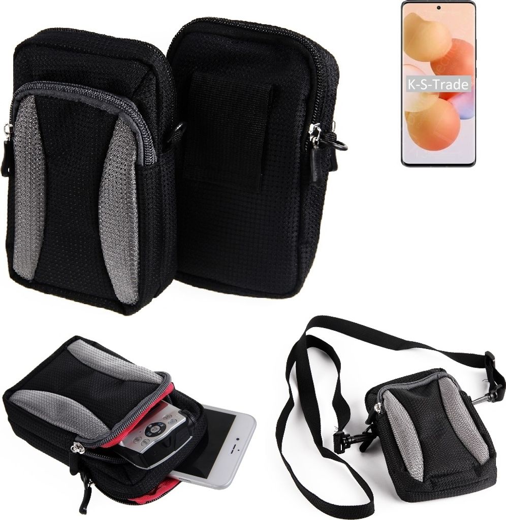 K-S-Trade Holster Schutz Hülle kompatibel mit Xiaomi Civi Handy Hülle Gürteltasche Umhängetasche mit Zusatzfach schwarz