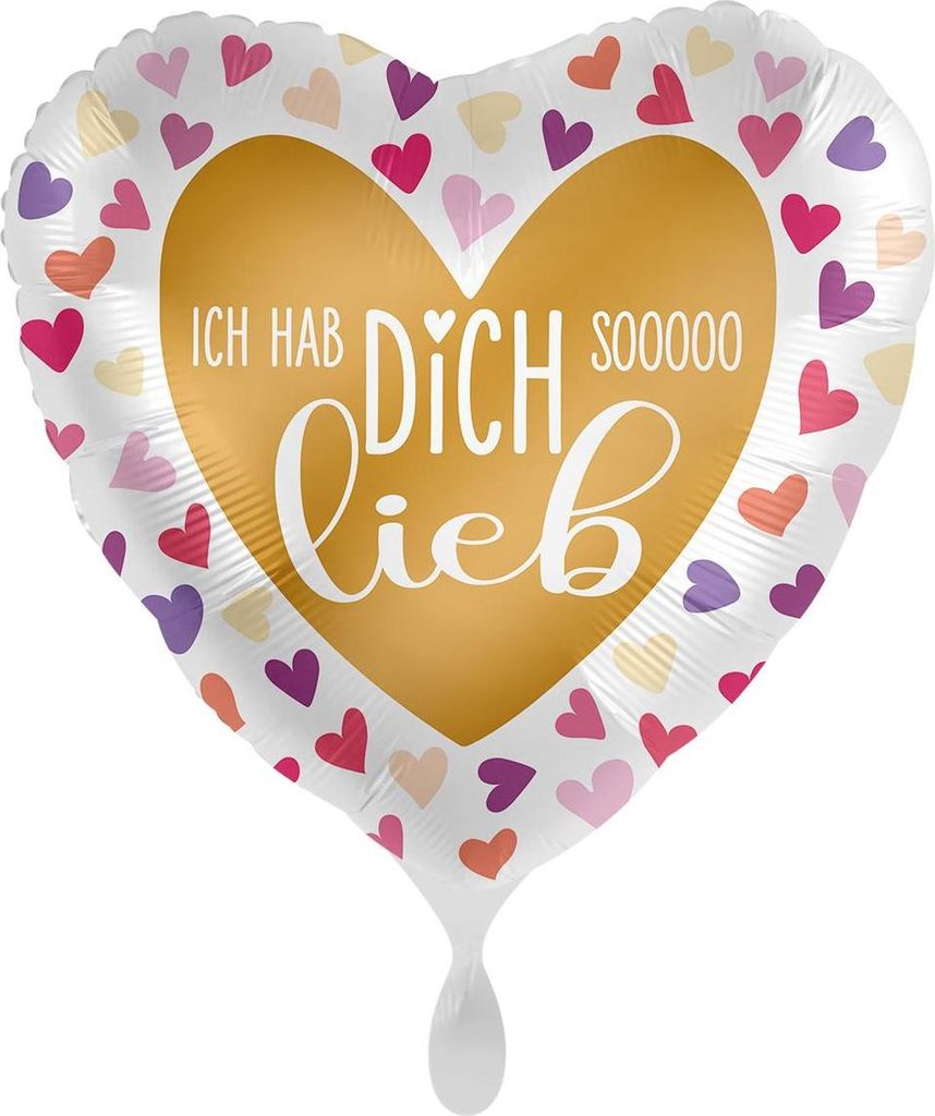 ABC18 Herz Folienballon Ø 43cm "Ich hab dich sooo lieb"
