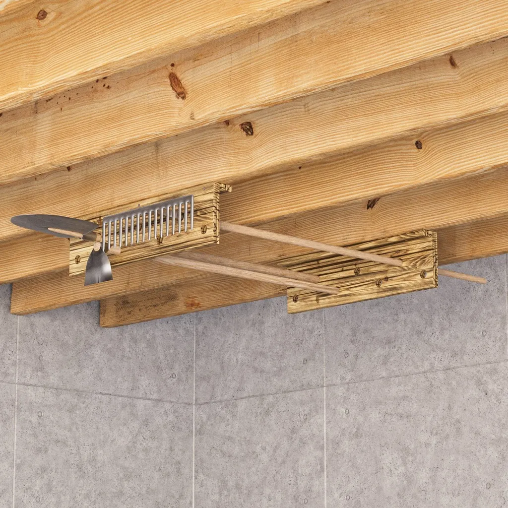QLS 11106 Support Mural et Plafond pour Balais et Outils de Jardin Flammé