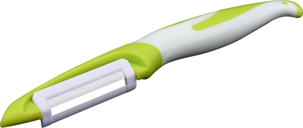 Keramikschäler, ergonomischer, gebogener Griff, scharfe Klinge, lebensmittelecht, multifunktionales manuelles Schälwerkzeug für Obst und Gemüse...