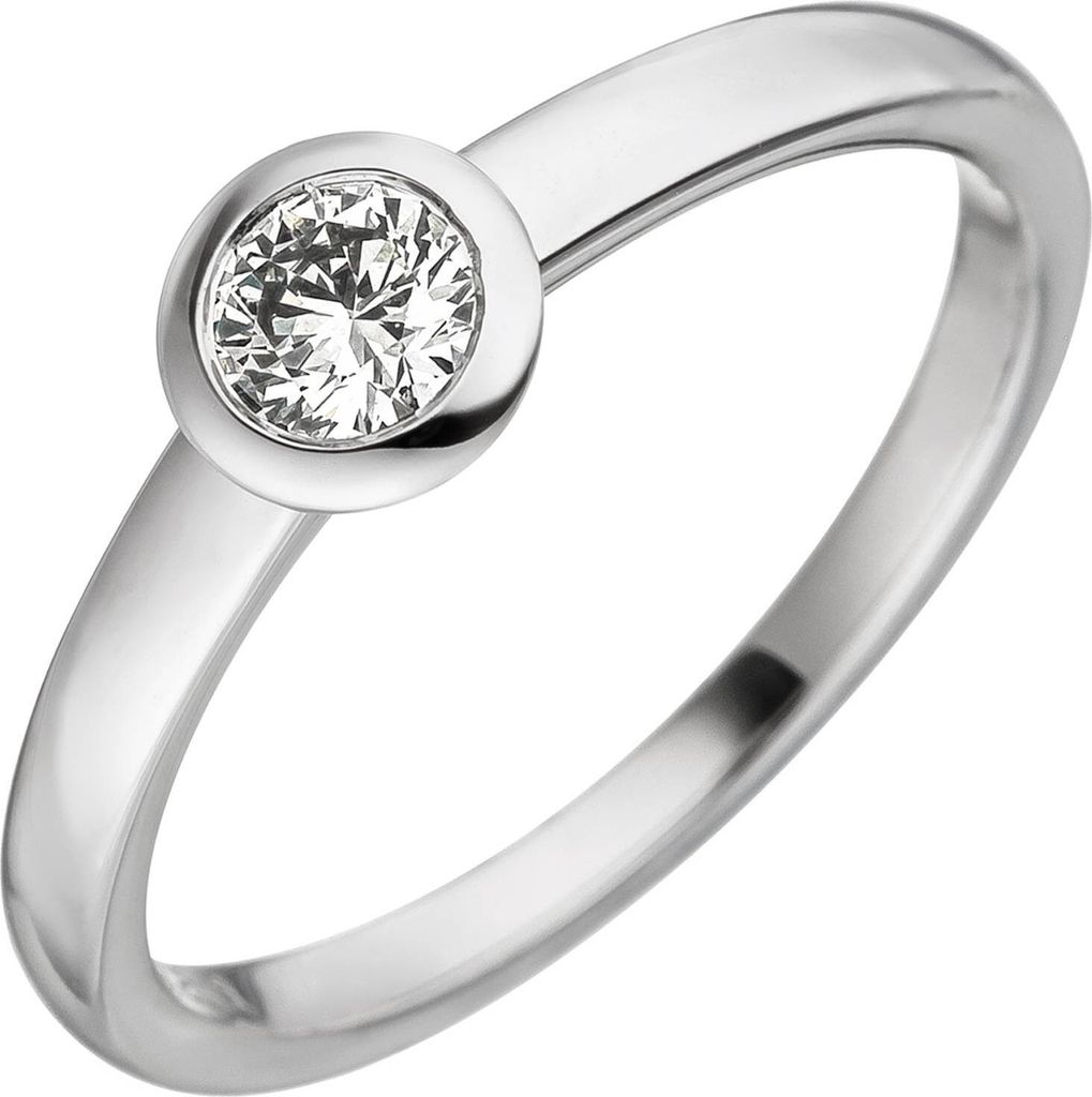 Gr. 60 Damen Ring 585 Gold Weißgold 1 Diamant Brillant Produktbild 