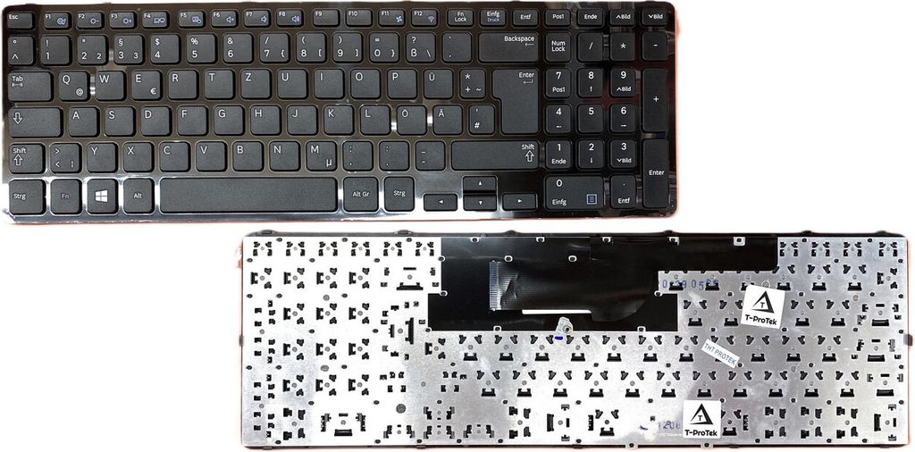 Schwarz - DEUTSCHE Tastatur mit glossy Rahm ver.2 Kompatibel für Samsung P/N: BA75-04304C
