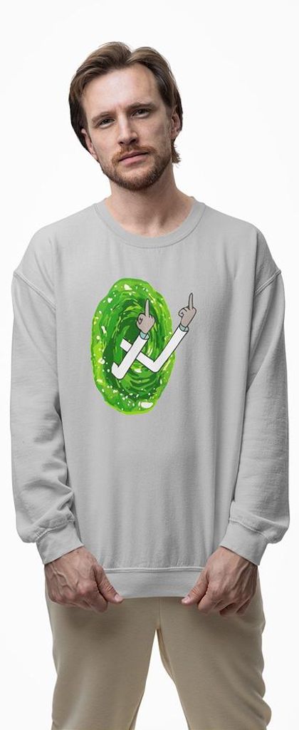 D&B Design Uni Pullover SWMO00051 Rick And Morty HellGrau-Größe XL