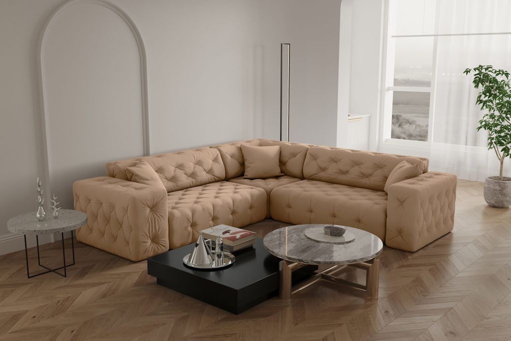 Kaiser Möbel Ecksofa Corner Eckcouch CLOUD stilvol viele farben Beige